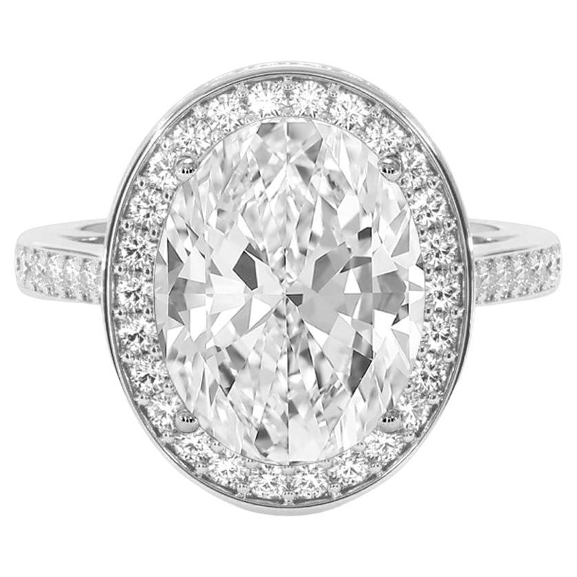 GIA Certified 6 Carat Oval Cut Diamond Ring