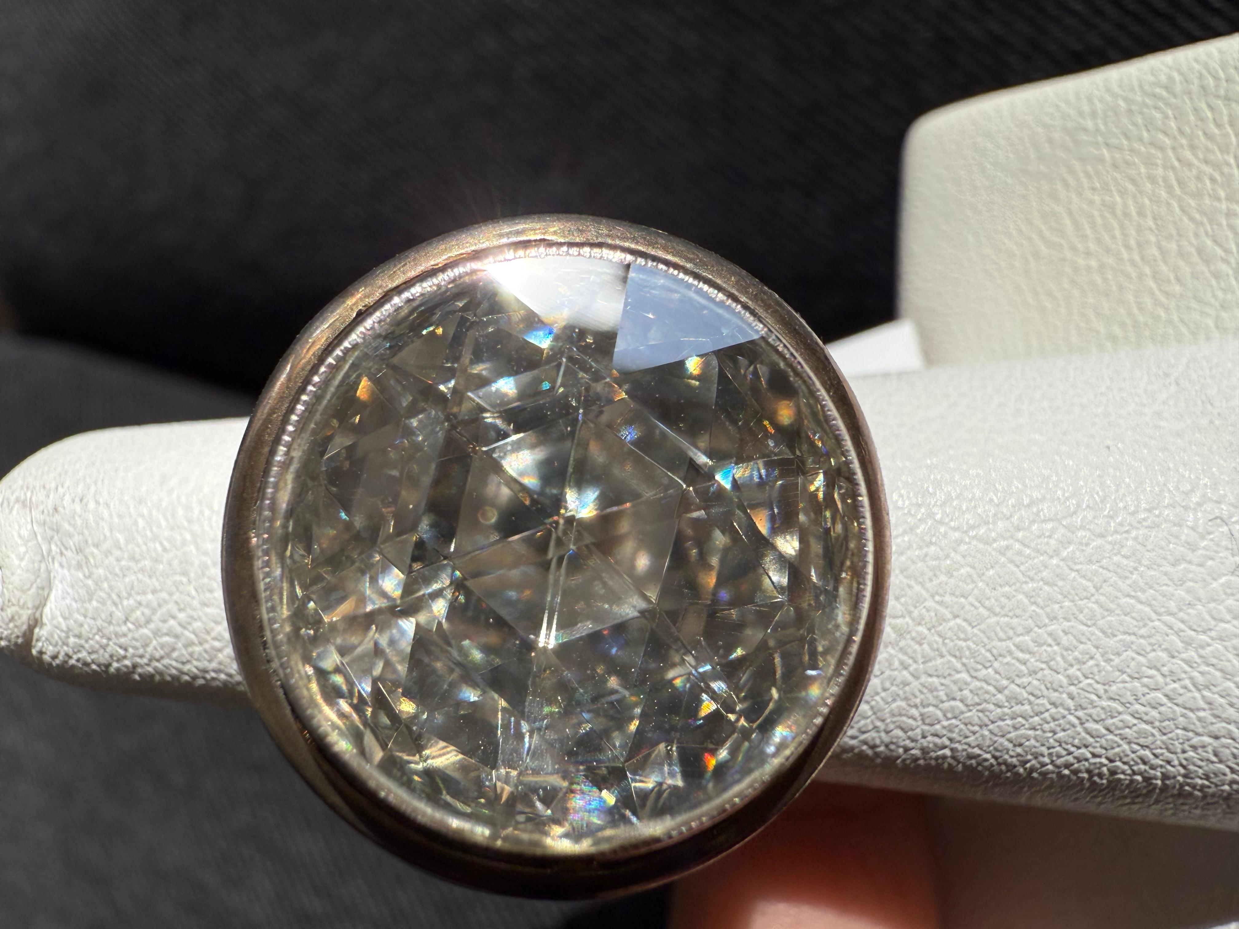 Anello vintage con diamante taglio rosa da 6 carati certificato GIA in vendita 1