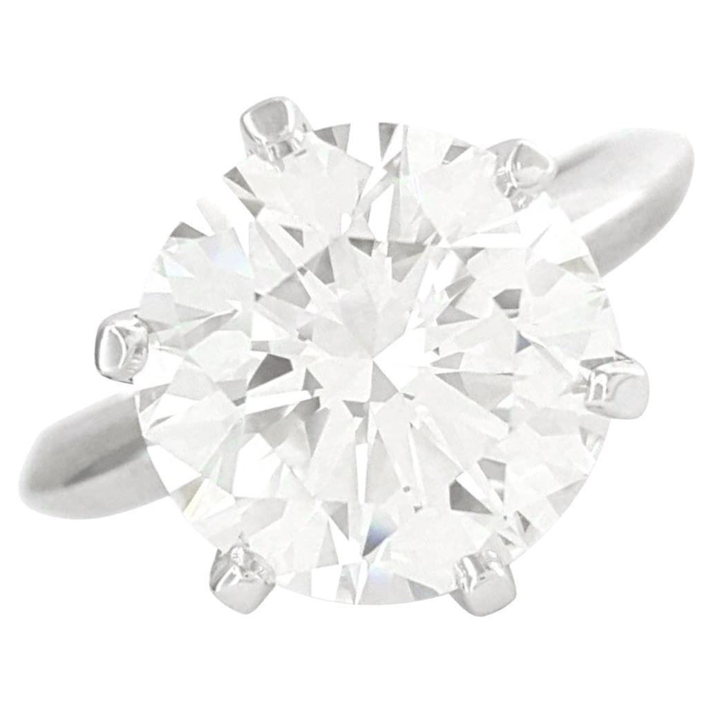 GIA Certified 6 Carat Round Brilliant Cut Diamond Platinum Ring