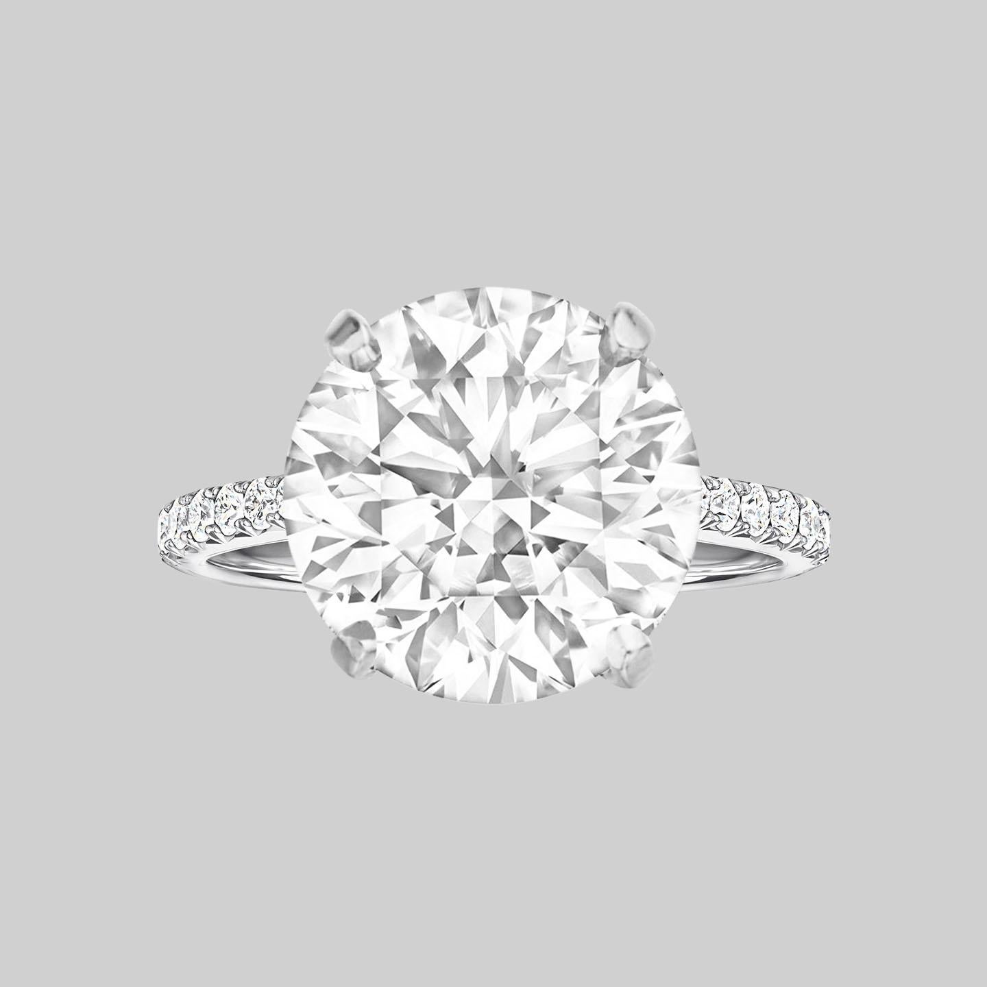 Modern GIA Certified 6 Carat Round Brilliant Cut Diamond Ring For Sale