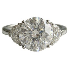 GIA Certified 6 Carat Round Brilliant Diamond Ring