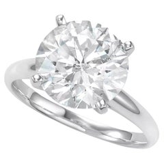 GIA Certified 6 Carat Round Cut Diamond Platinum Ring