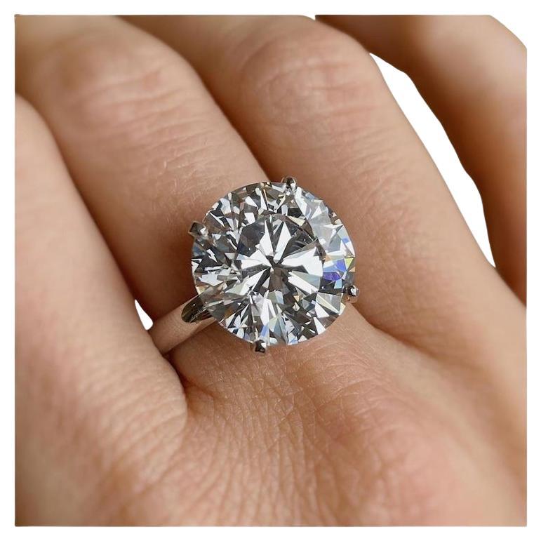 GIA Certified 6 Carat Round Cut Diamond Platinum Ring