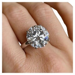 Platinring mit GIA-zertifiziertem 6 Karat Diamant im Rundschliff