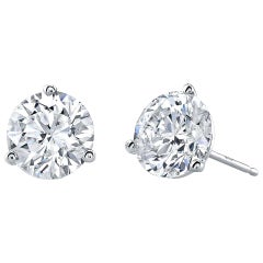 Boucles d'oreilles en platine certifiées GIA et composées de diamants ronds de 12 carats