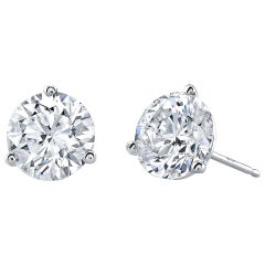 GIA Certified 12 Carat Round Cut Diamond Platinum Stud Earrings