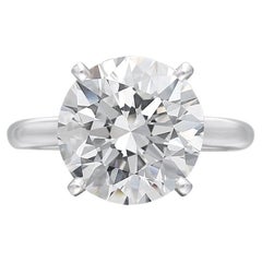 GIA Certified 6 Carat Round Cut Diamond Solitaire Ring 