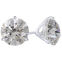 GIA Certified 6.06 Carat Round Cut Diamond White Gold Studs Earrings VVS2/VS 