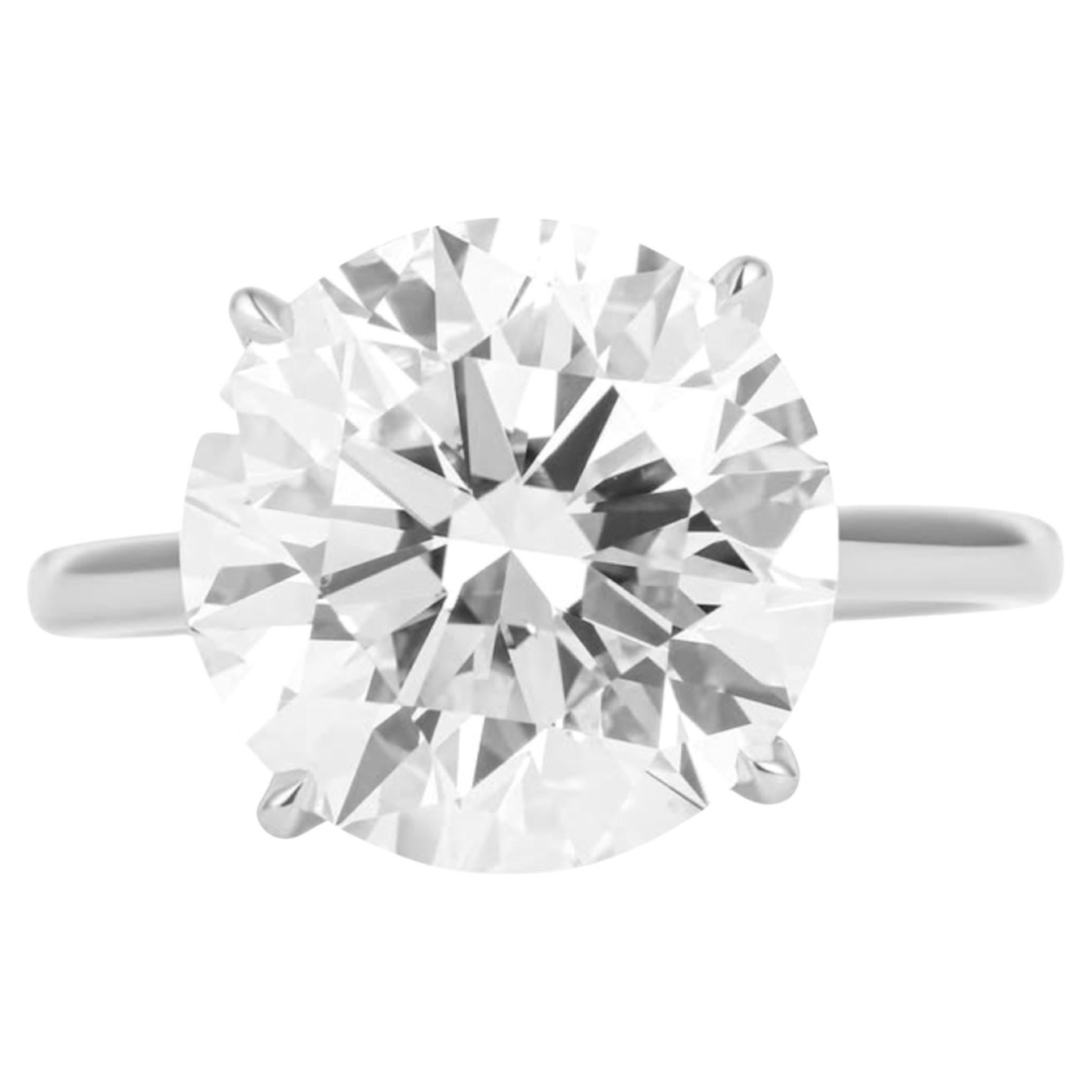 GIA Certified 6 Carat Round Shape Diamond Platinum Ring