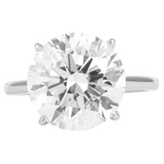 GIA Certified 6 Carat Round Shape Diamond Platinum Ring