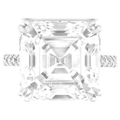 GIA Certified 6 Carat Square Emerald Cut Diamond Ring