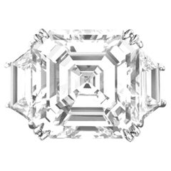 GIA Certified 5 Carat Square Emerald Diamond Engagement Ring