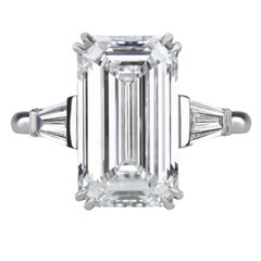 GIA Certified 6 Carat Type IIA Emerald Cut Diamond Solitaire Engagement Ring