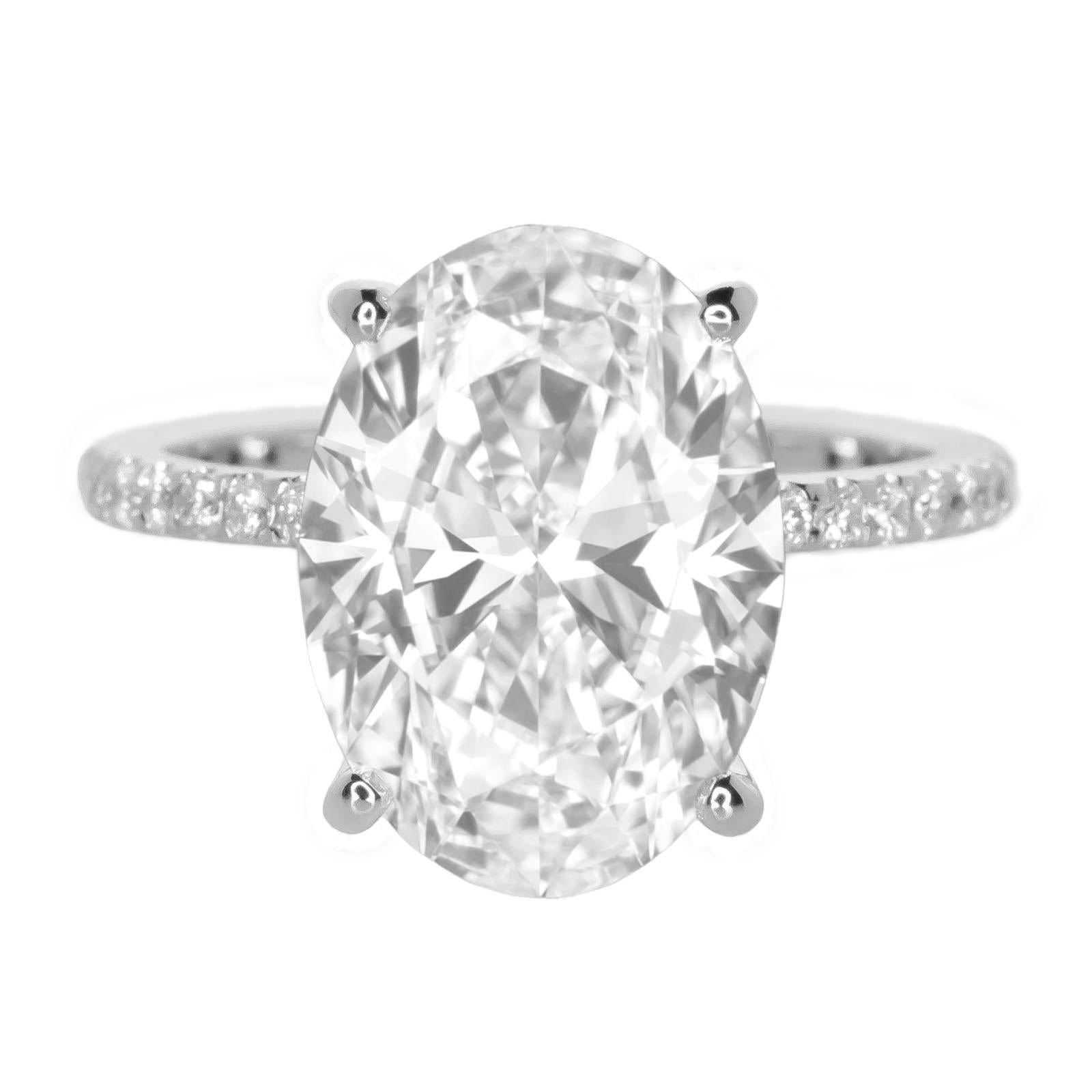 Oval Cut GIA Certified 6 Carat VVS1 Oval Diamond Ring For Sale