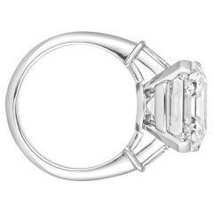 GIA Certified 6 Emerald Cut Diamond Engagement Ring Platinum
