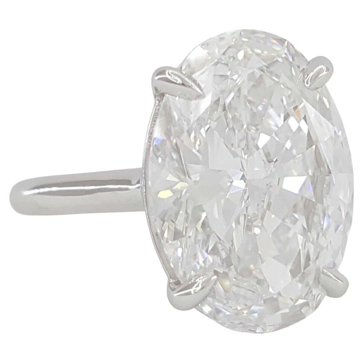 GIA-zertifizierter 6 Ovalschliff Diamantring makellose Reinheit D Farbe