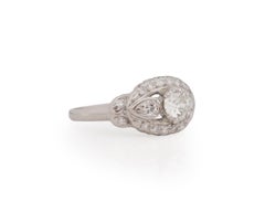 Gia zertifizierter .60 Karat Art Deco Diamant-Platin-Verlobungsring