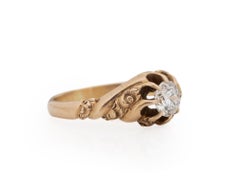 GIA Certified .60 Carat Edwardian Diamond 14 Karat Yellow Gold Engagement Ring