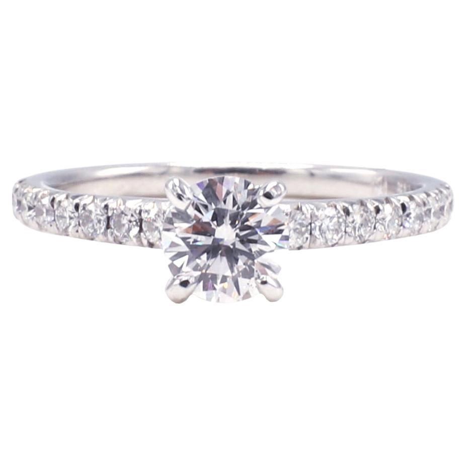 GIA Certified .60 Carat F SI2 Round Brilliant Diamond Engagement Ring