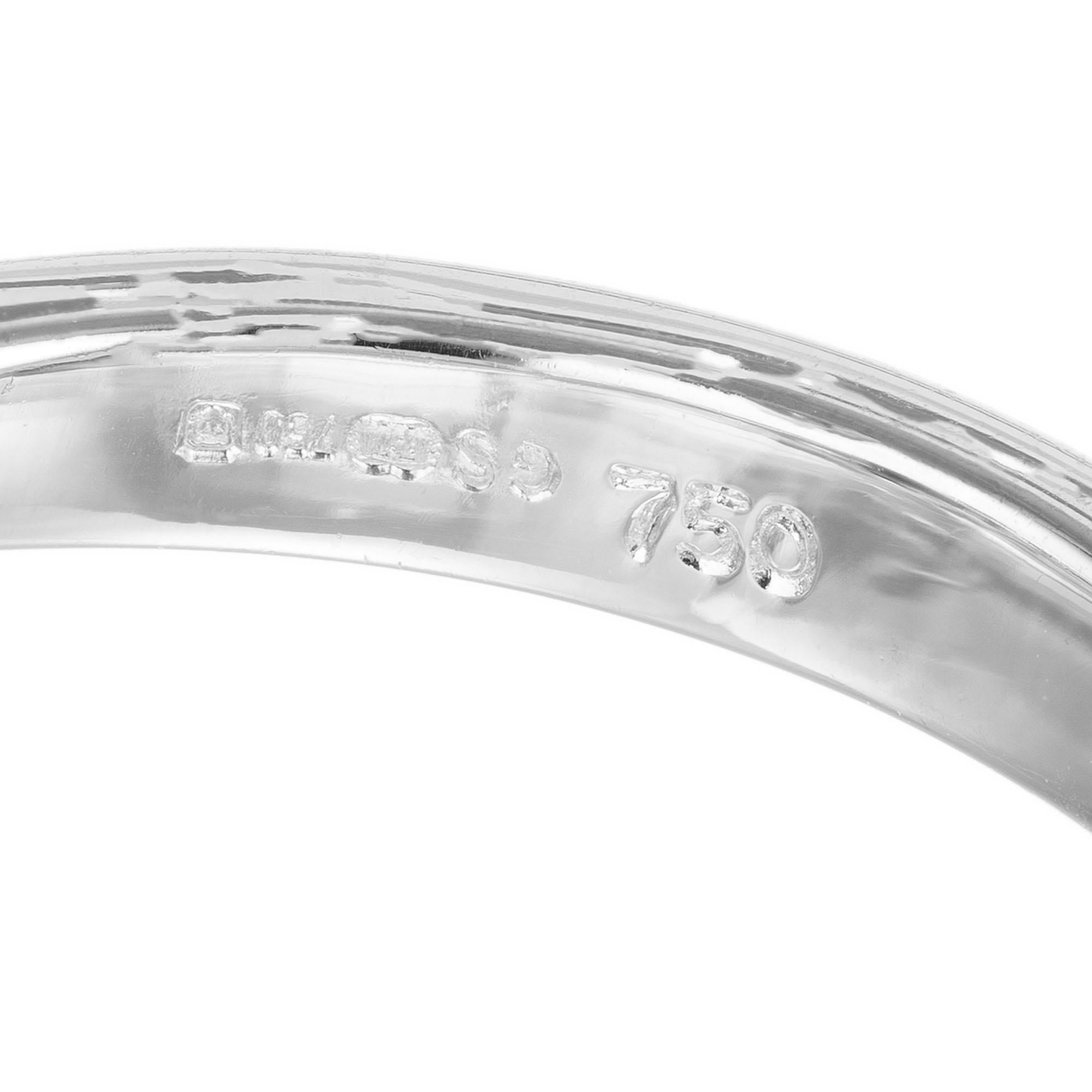 GIA-zertifizierter .60 Karat ovaler Saphir-Diamant-Dreistein-Verlobungsring aus Gold Damen im Angebot