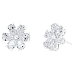 GIA Certified 6.00 Carat Flower Diamond Earrings