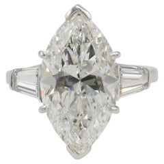 GIA Certified 6.00 Carat I VVS2 Marquise Natural Diamond Engagement Ring