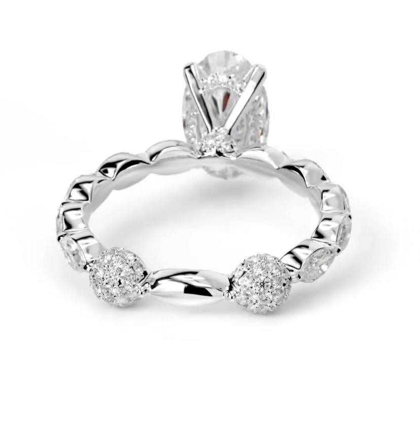 Women's GIA Certified 6.00 Carat Oval Shape Natural Diamond 18K Solitaire Ring For Sale