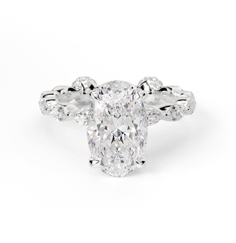 GIA Certified 6.00 Carat Oval Shape Natural Diamond 18K Solitaire Ring For Sale 3