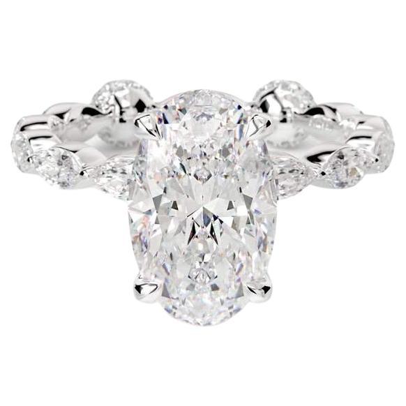 GIA Certified 6.00 Carat Oval Shape Natural Diamond 18K Solitaire Ring