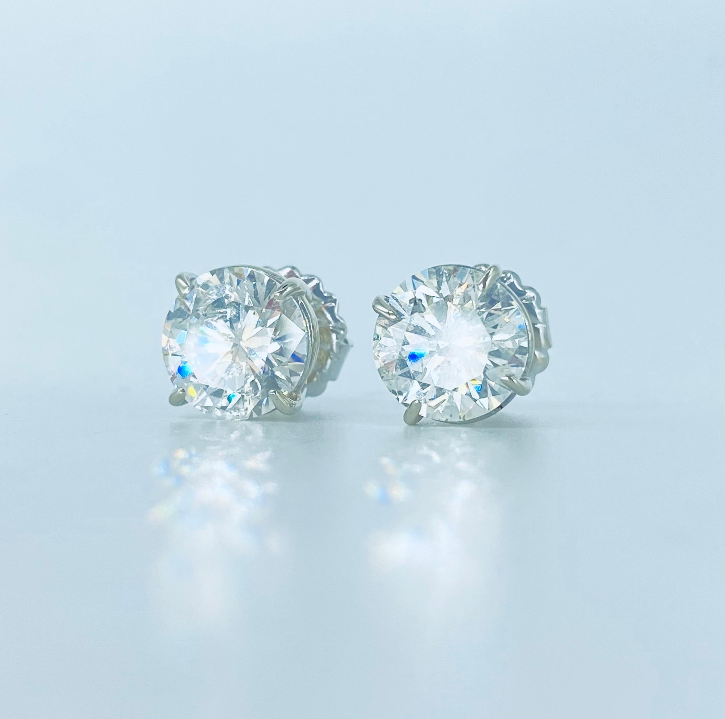 GIA-zertifizierte 6,00 Karat runde Brillanten natürliche Diamanten Ohrringe im Angebot 3
