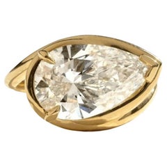 GIA zertifiziert 6,00 Karat D/VS2 Birne Form Diamanten 18K Gold Solitär Ring