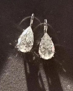 GIA Certified 6.00 Carats FLAWLESS/ D color Pear Shape Diamonds 18K Gold Earring