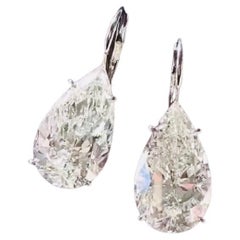 GIA Certified 6.00 Carats FLAWLESS/ D color Pear Shape Diamonds 18K Gold Earring