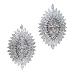 GIA  Orecchini in oro 18K con diamanti a forma di marquise certificati 6,00 ct F/VVS1