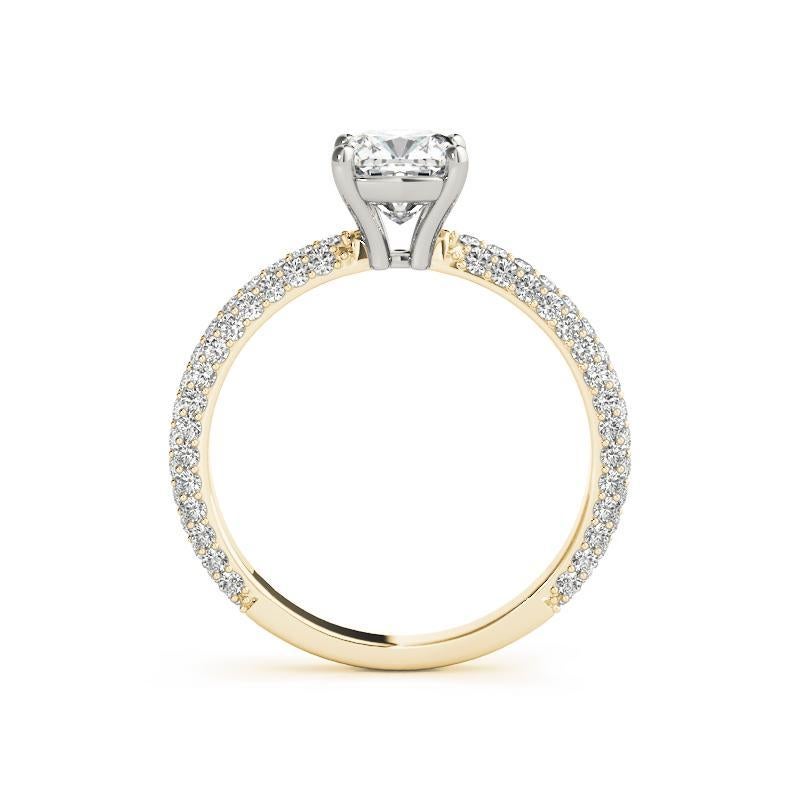 Donna GIA Certified 6.01 Carat Cushion Cushion Cushion Solitaire Pave Diamond Ring in vendita