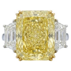 GIA Certified 6.01 Carat Fancy Intense Yellow VS1 Diamond Ring