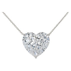 GIA certified 6.04 carat heart cut diamond pendant necklace