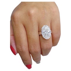 GIA-zertifizierter Verlobungsring mit 6,01 Karat Diamant im Ovalschliff, E-Farbe, Solitär