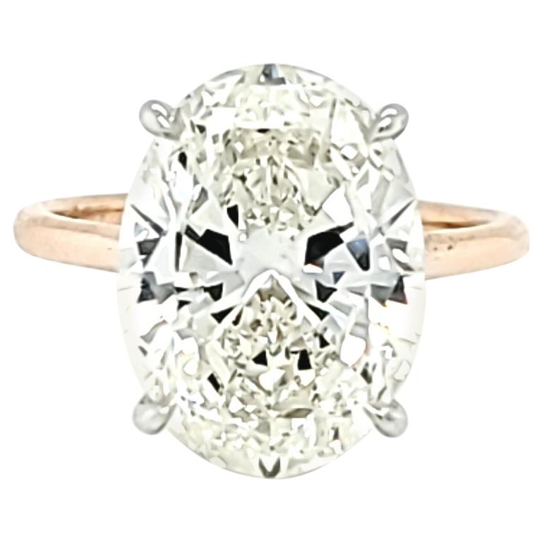 Bague à diamant ovale de 6,01 carats certifiée GIA en vente
