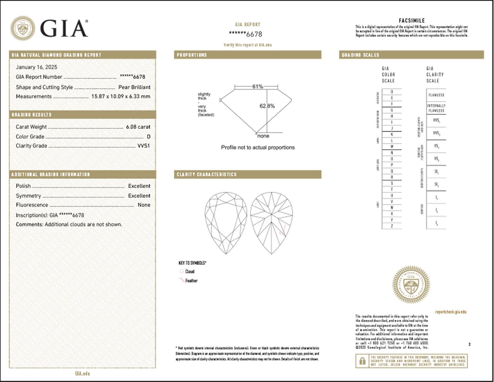 GIA Certified 6.08 Carat Pear Cut Diamond D Color Ring with tapered baguette In New Condition For Sale In Chicago, IL