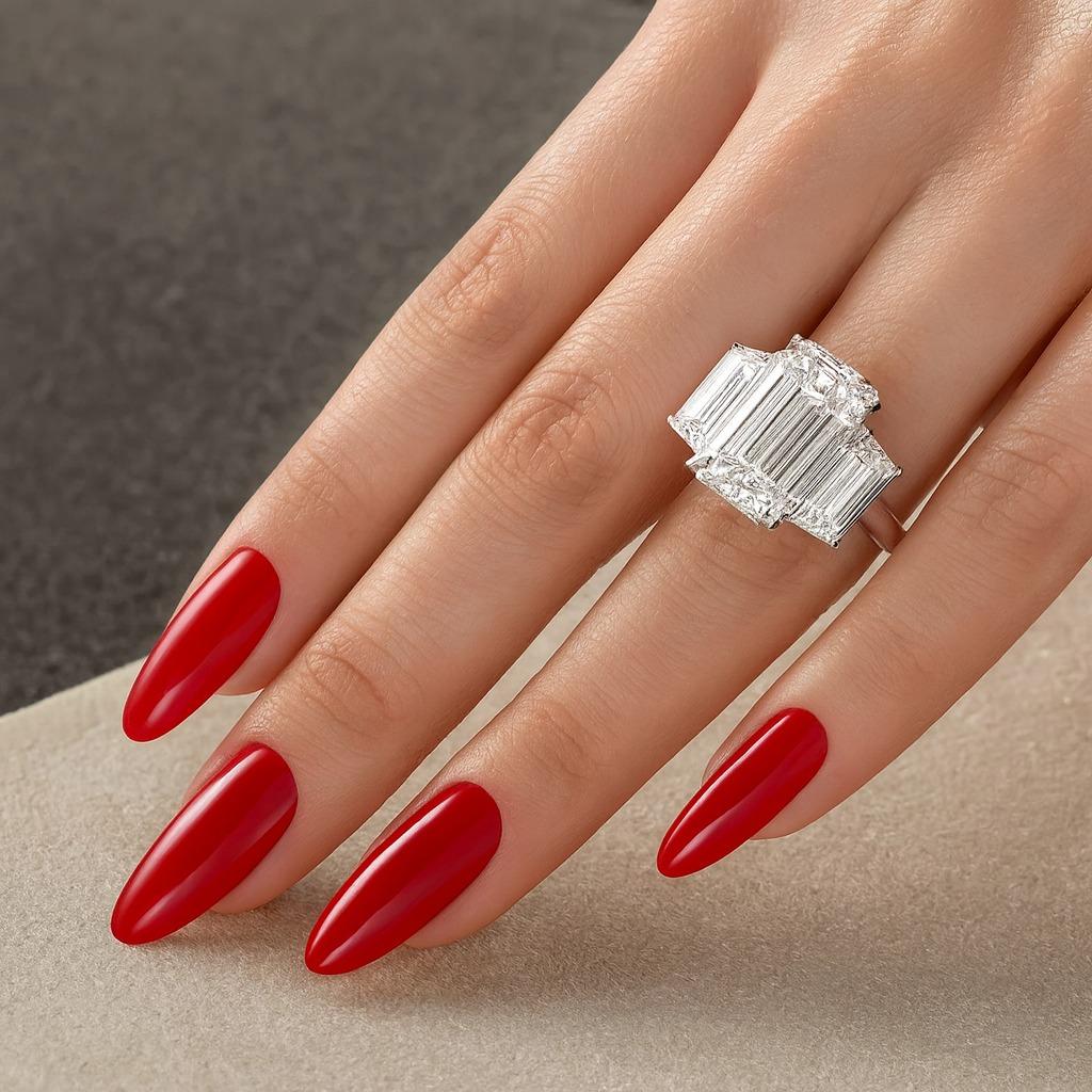 GIA Certified 6.02 Carat D VVS1 Emerald Cut Diamond and Trapezoid Side Diamonds Platinum Ring

Description draft:
A strikingly elegant engagement ring centered with a GIA certified 6.02 carat emerald-cut diamond of the highest pedigree. Graded D