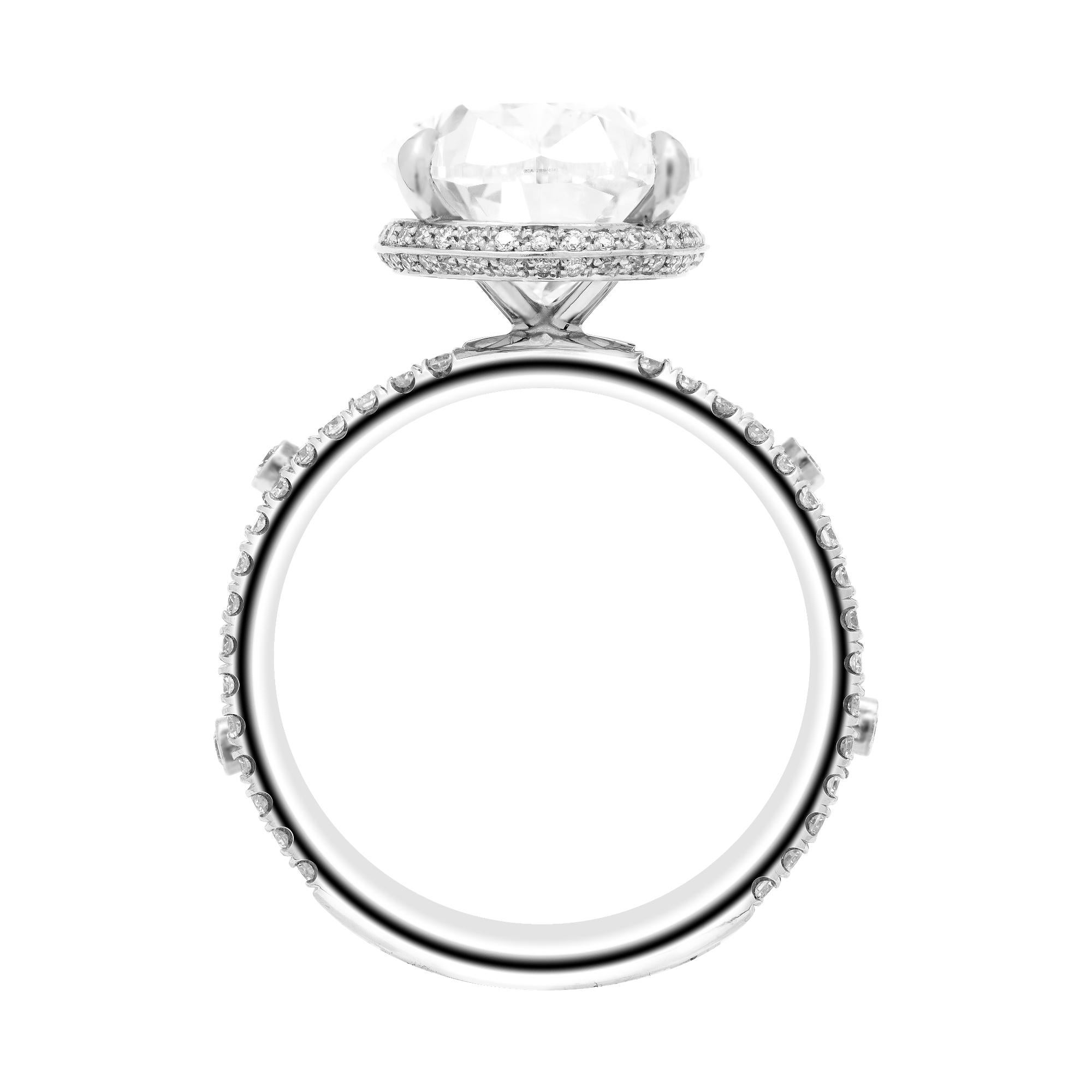 Pear Cut GIA Certified 6.02 Carat Pear Diamond Engagement Platinum Ring