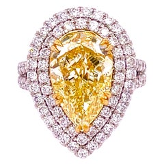 GIA Certified 6.02 Carat Pear Shape Diamond Engagement Ring