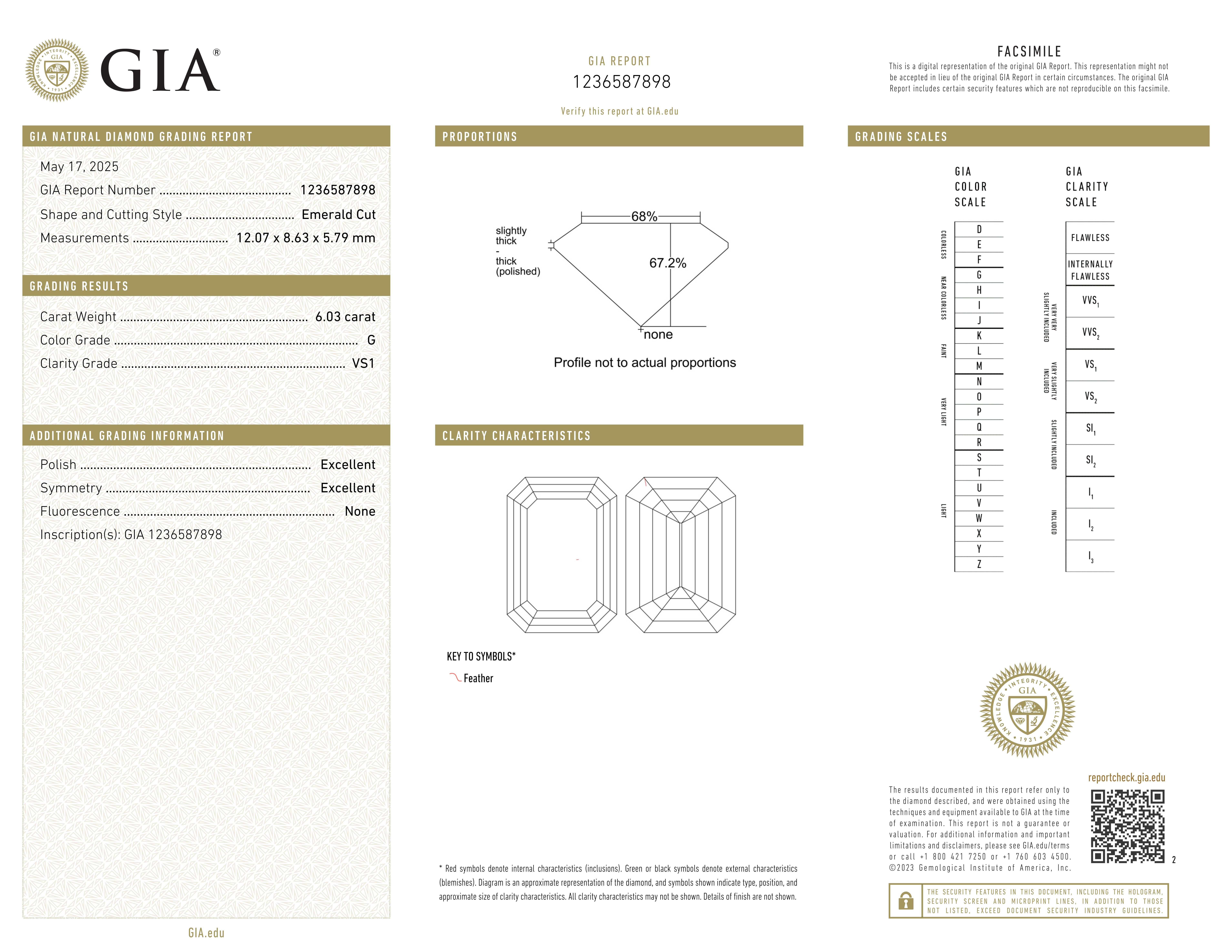 Anillo de diamantes con certificado GIA de 6,03 quilates, color G y claridad VS1 en Nuevo estado para la venta en Chicago, IL