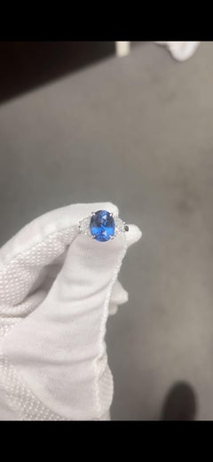GIA Certified 6.05 Carat Ceylon Sapphire & Diamond Ring in Platinum