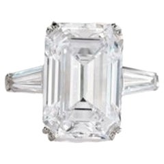 GIA Certified 6.05 Carat Emerald Cut Diamond Ring