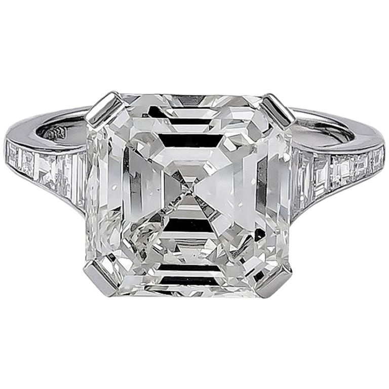 GIA Certified 6.06 Carat Emerald Cut Diamond Engagement Ring
