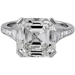 Bague de fiançailles en diamant taille émeraude certifié GIA de 6::06 carats