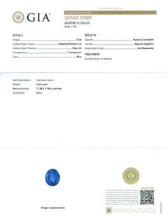 Natural Unheated Blue Sapphire Stone 6.06 carats with GIA Report / JupiterGem
