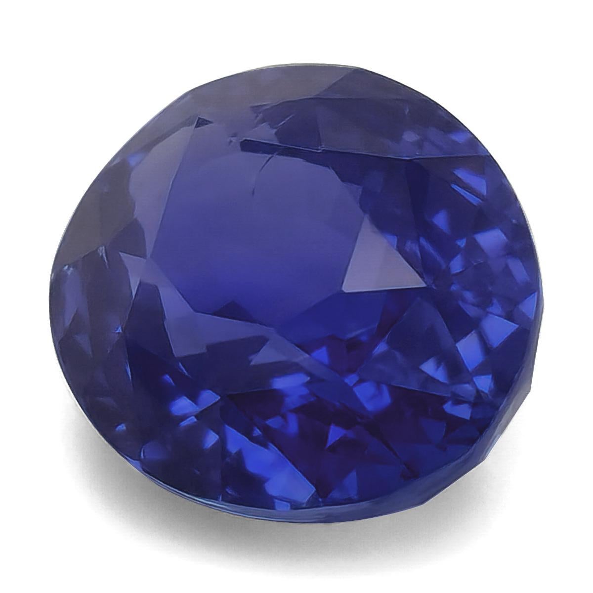 Brilliant Cut GIA Certified 6.06 Carat Natural Unheated Blue Sapphire For Sale